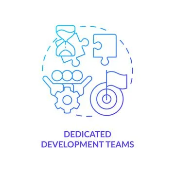 Dedicated development teams blue gradient concept icon Stockillustratie