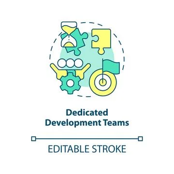 Dedicated development teams concept icon Stockillustratie