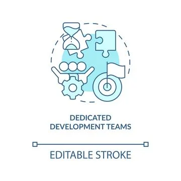 Dedicated development teams turquoise concept icon Illustrazione stock