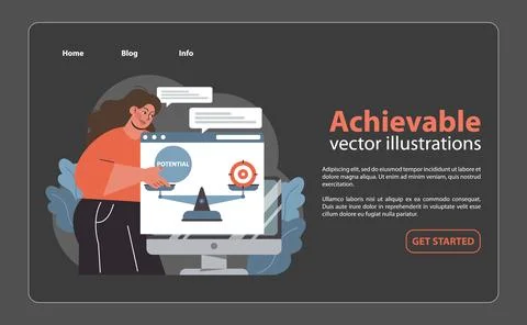 Dedicated expert underscoring the Achievable aspect of SMART goals. Flat vector Stockillustratie