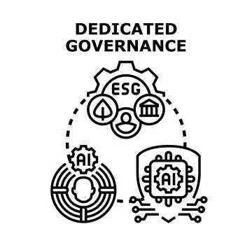 Dedicated governance with esg and artificial intelligence integration Stock Illustration