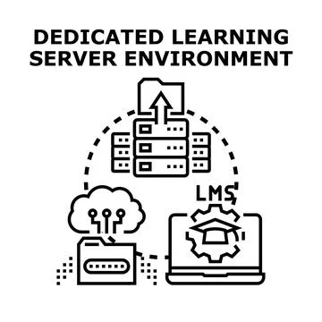 Dedicated learning server environment concepts for online education platform イラスト素材