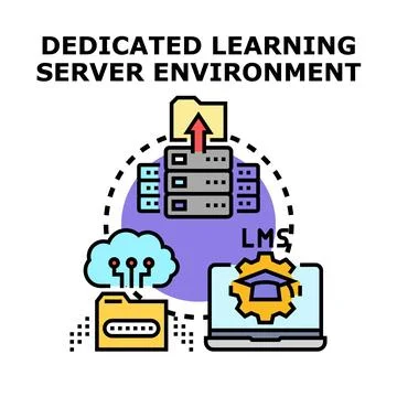 Dedicated learning server environment concepts for online education platform Stock Illustration