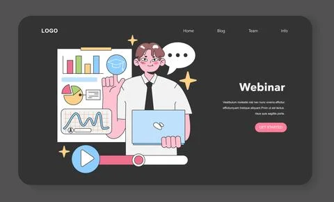 Dedicated office worker presenting. Flat vector illustration Stockillustratie