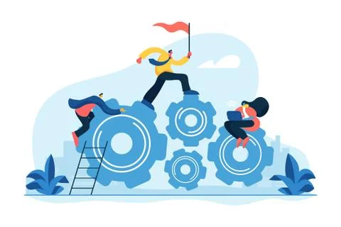 Dedicated team concept vector illustration Illustrazione stock