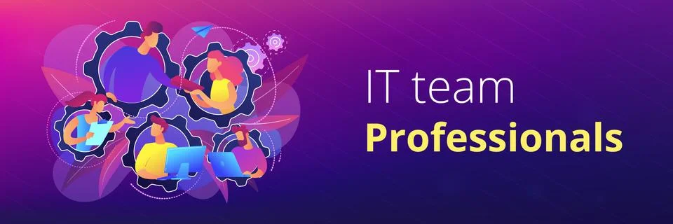 Dedicated team it header or footer banner Ilustração Stock