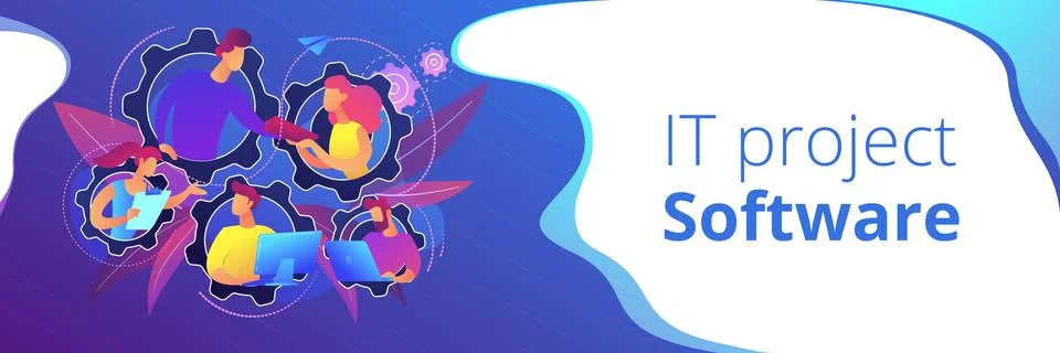 Dedicated team it header or footer banner Ilustração Stock