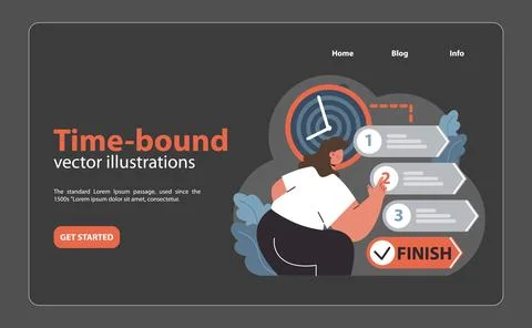 Dedicated worker navigating Time-bound in SMART goals. Flat vector illustration Stock Illustration