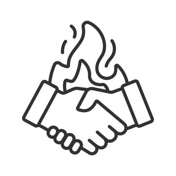 Dedication and determined commitment icon in line design Illustration