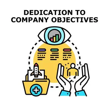 Dedication to company objective achieving success goals Stock Illustration