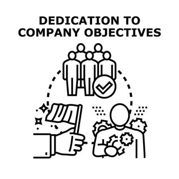 Dedication to company objectives business development concept Stock Illustration