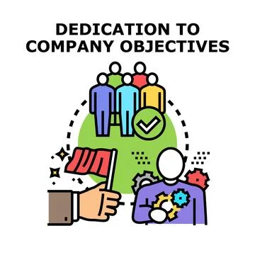 Dedication to company objectives business development concept Stock Illustration