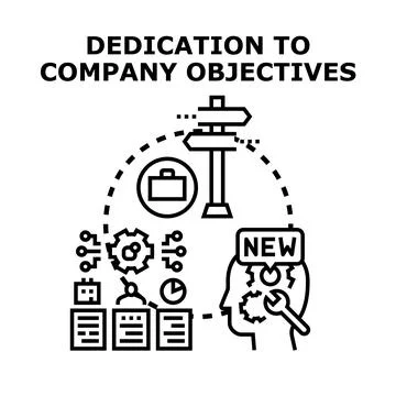Dedication to company objectives concept vector illustration Stock Illustration