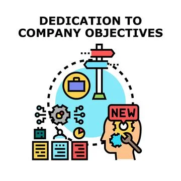 Dedication to company objectives concept vector illustration Stock Illustration