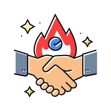 Dedication flame succes challenge color icon vector illustration Illustrazione stock