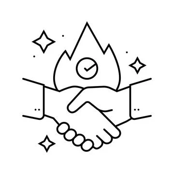 Dedication flame succes challenge line icon vector illustration Stock Illustration