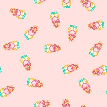 Dedication success life vector seamless pattern Stock Illustration