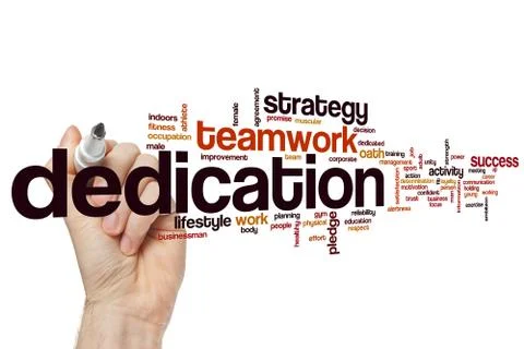 Dedication word cloud concept Stock Illustration
