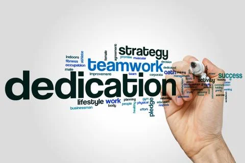 Dedication word cloud concept Stock Illustration