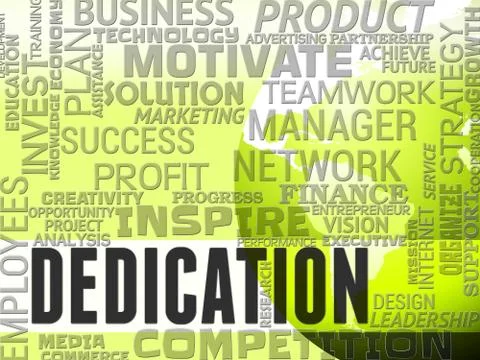 Dedication Words Indicates Commitment Diligence And Effort 스톡 일러스트