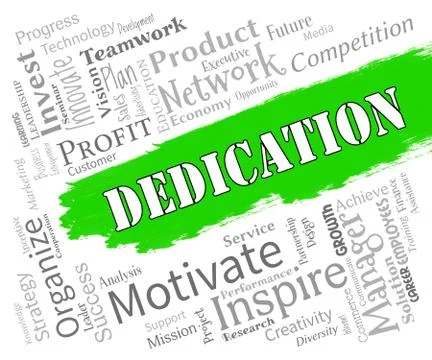 Dedication Words Show Commitment Drive And Tenacity 스톡 일러스트