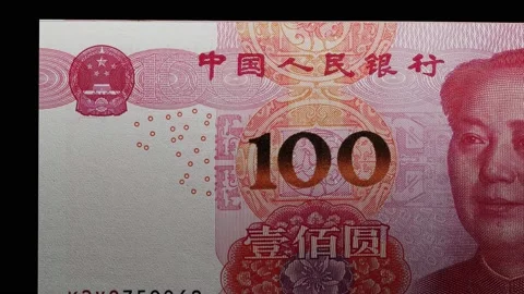 Dedollarization, The US 100$ replaced by chinese yuan, import export crisis. Stock Footage 239347219