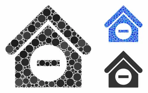 Deduct building Composition Icon of Circle Dots Ilustración de archivo
