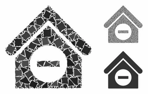 Deduct building Mosaic Icon of Humpy Elements Stock Illustration