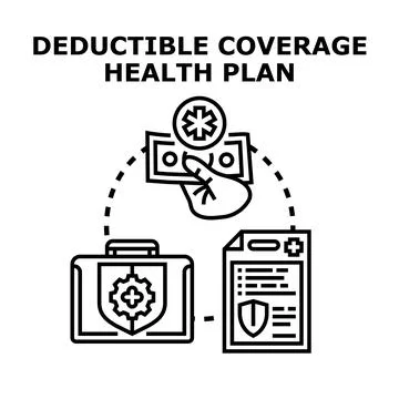 Deductible coverage health plan financial concept Stock Illustration