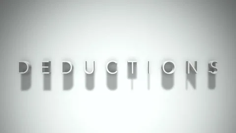 Deductions 3D title animation with shadows on a white background Stock Footage 296891471