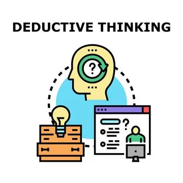 Deductive thinking concept developing logical problem solving idea Stock Illustration