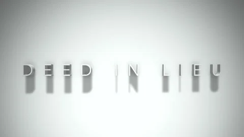 Deed in lieu 3D title animation white text on a white background Stock Footage 299421952