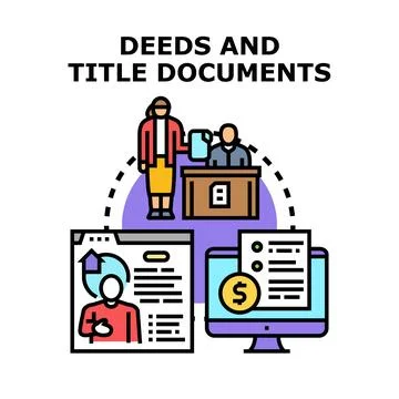 Deeds and title documents processing concept イラスト素材