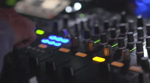 Deejay in Club Hitting Buttons Stock Footage 34317161