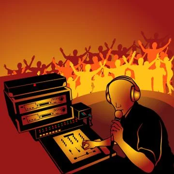 Deejay Speaking Stock Illustration