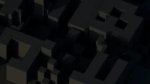A deep abstract composition of interlocking gray geometric shapes creating a sen Stock Footage 340237807