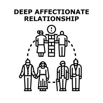 Deep affectionate relationship facing problems concept 스톡 일러스트