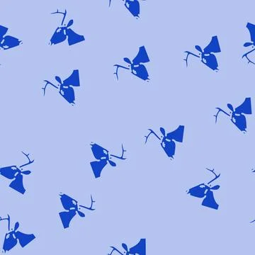 Deep animal glyph vector seamless pattern Stock Illustration
