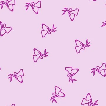 Deep animal line vector seamless pattern Stock Illustration