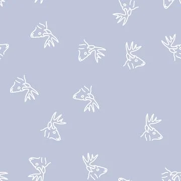 Deep animal zoo line seamless pattern Stock Illustration