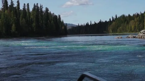 Deep bay on Kizir river Stock Footage 81663339