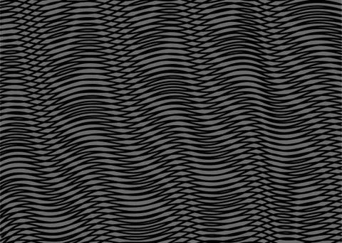 Deep black abstract background with wavy moire effect. Stock Illustration