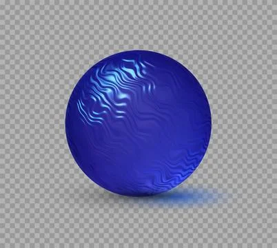 Deep blue 3D sphere with rippled surface texture Stock Illustration