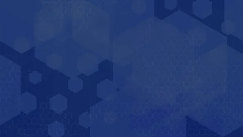 Deep blue abstract background with layered hexagonal patterns creates a Stock Footage 342830732