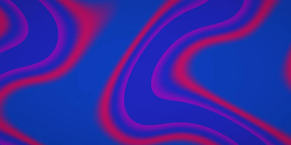 Deep blue abstract background with sweeping magenta and red wave-like bands.. Stock Illustration