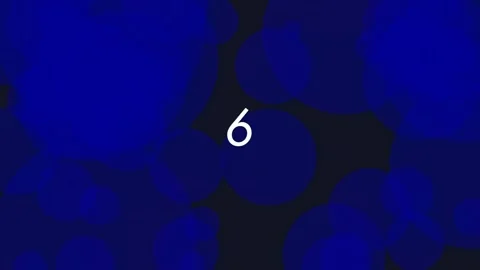 Deep blue abstract bokeh lights background with number nine glowing effect Stock Footage 342093807