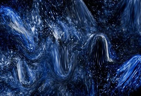 Deep blue abstract liquid waves create a dynamic cosmic energy background w.. Stockillustratie