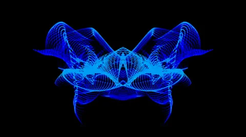 Deep blue abstract motion wave lines Stock Footage 33866111