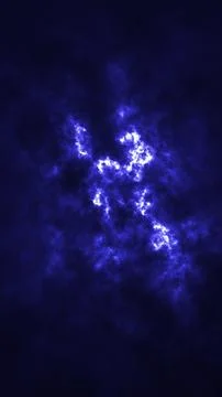 Deep blue abstract nebula glowing with bright starlight in space Stock Illustration