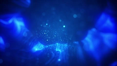 Deep Blue Abstract Particle Depth Background with Soft Glowing Motion Video stock 323310389